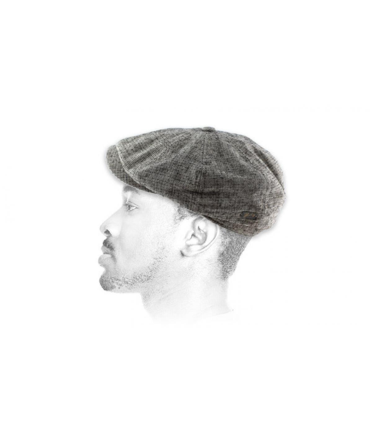 cap newboys pied de poule Rockburn brown textured houndstooth cap newboys pied de poule Rockburn brown textured houndstooth